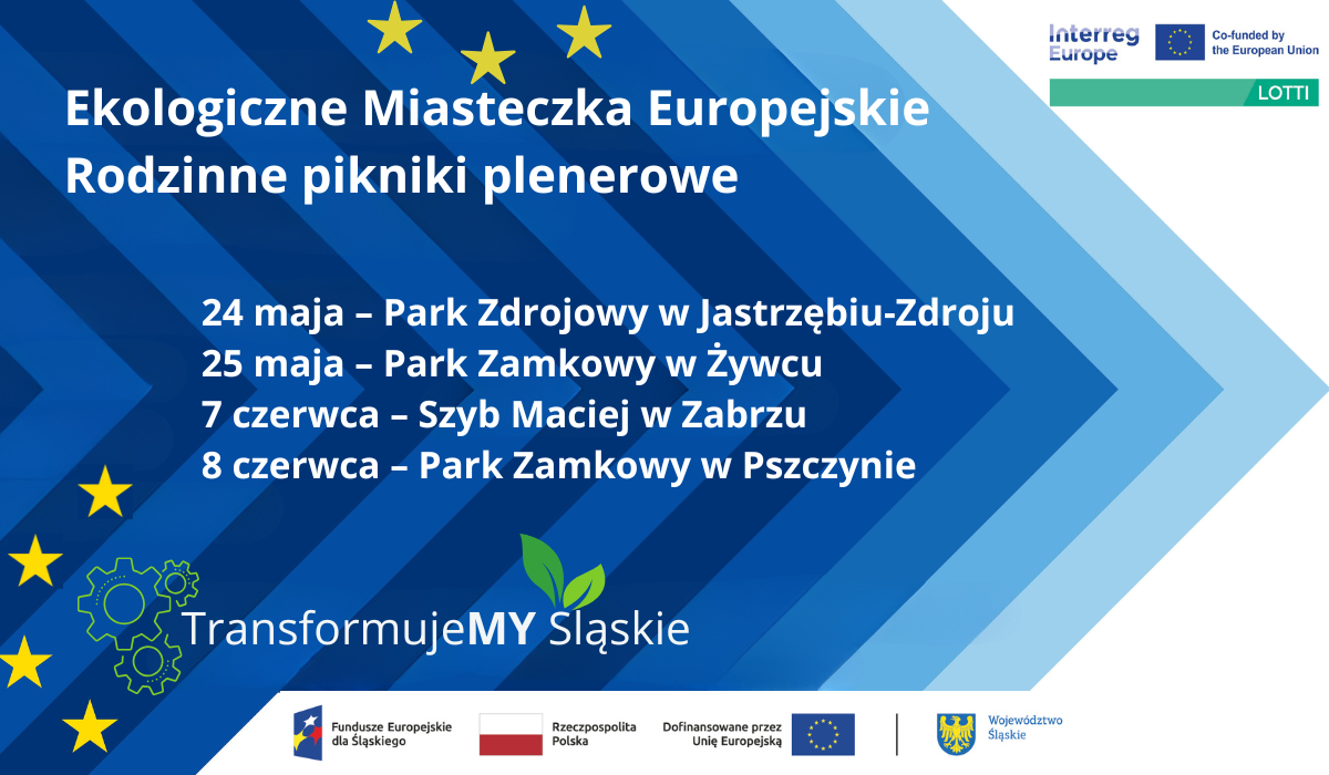 Grafika przedstawiająca miejsca i terminy rodzinnych pikników plenerowych