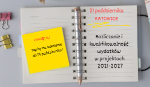 Grafika promocyjna szkolenia z informacją o terminach - zapisach na szkolenie do 19 października i datą szkolenia 21 października.