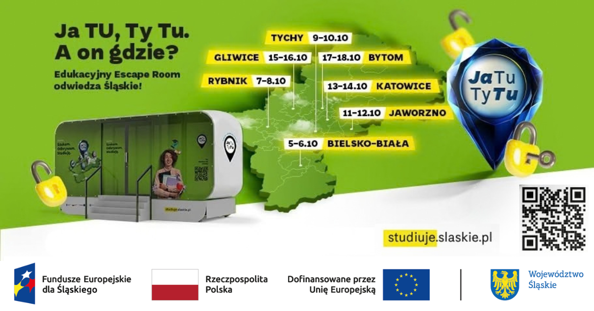 Plakat promujący wydarzenie z informacją o czasie i miejscu wydarzenia.
