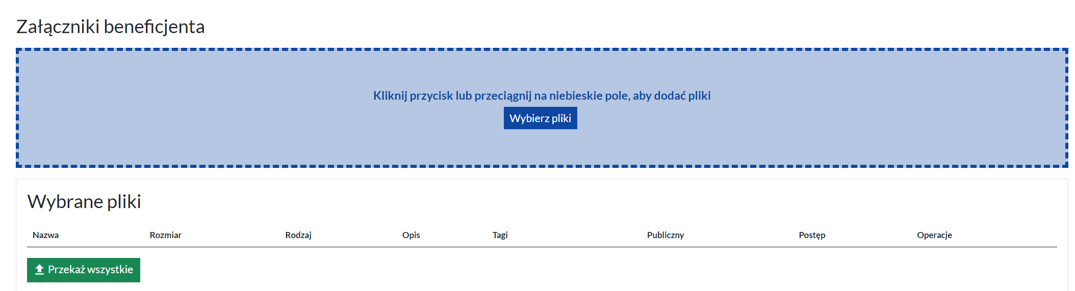 19.11_wizu_2.jpg  Obraz 2. Przycisk „Wybierz pliki w sekcji Załączniki beneficjenta.