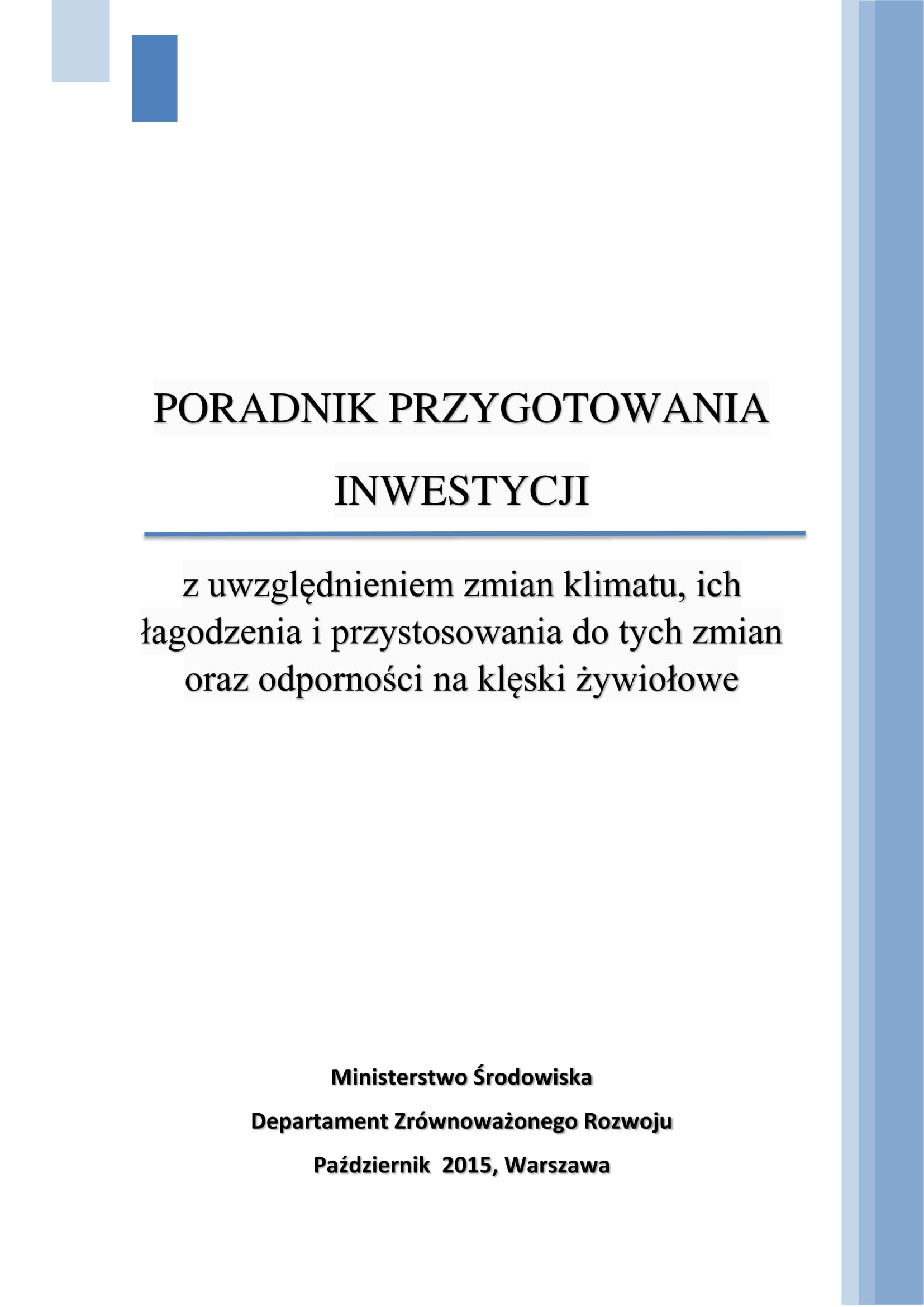 Poradnik przygotowania inwestycji