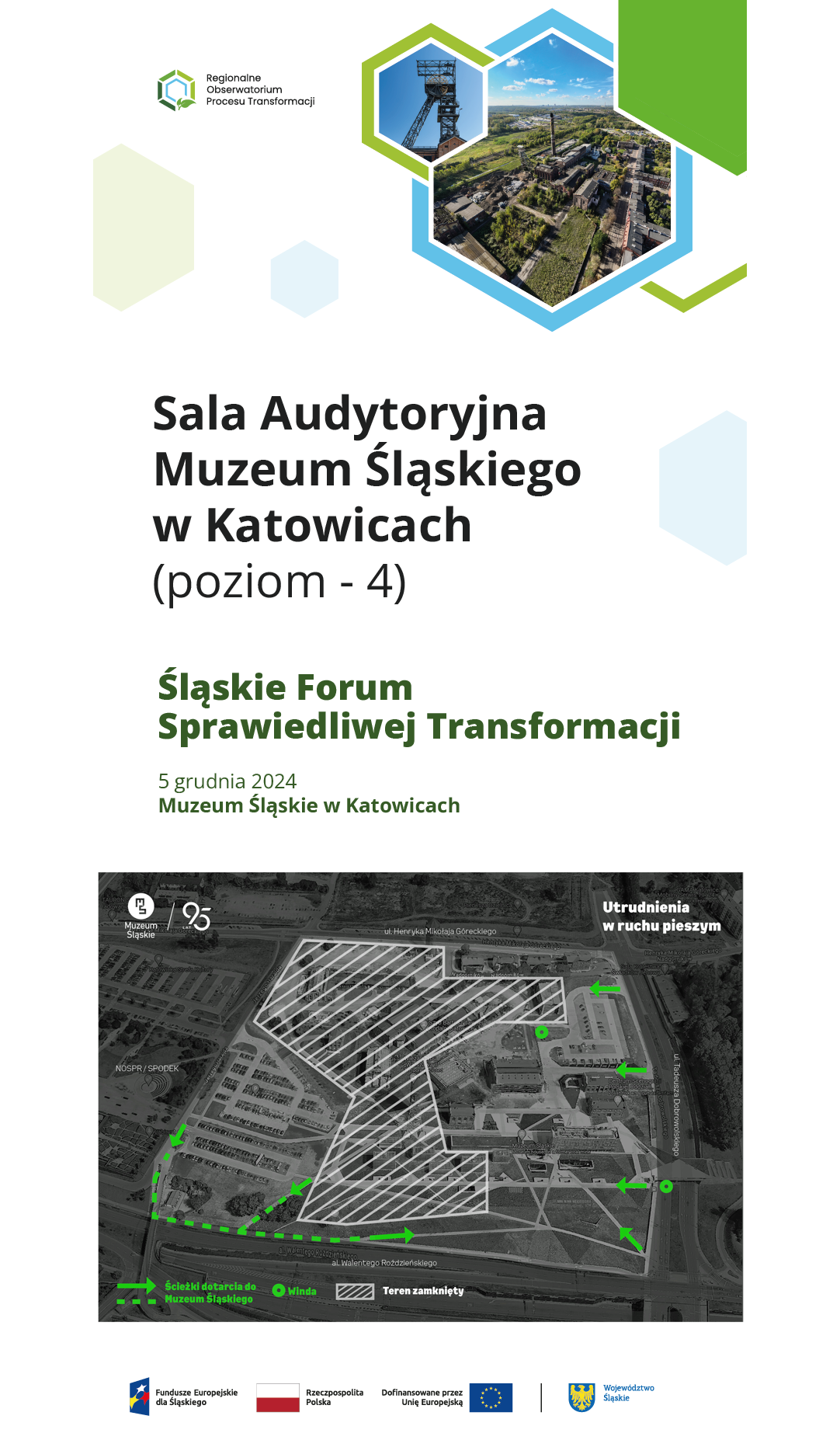 Mapa dojścia do Muzeum Śląskiego w Katowicach